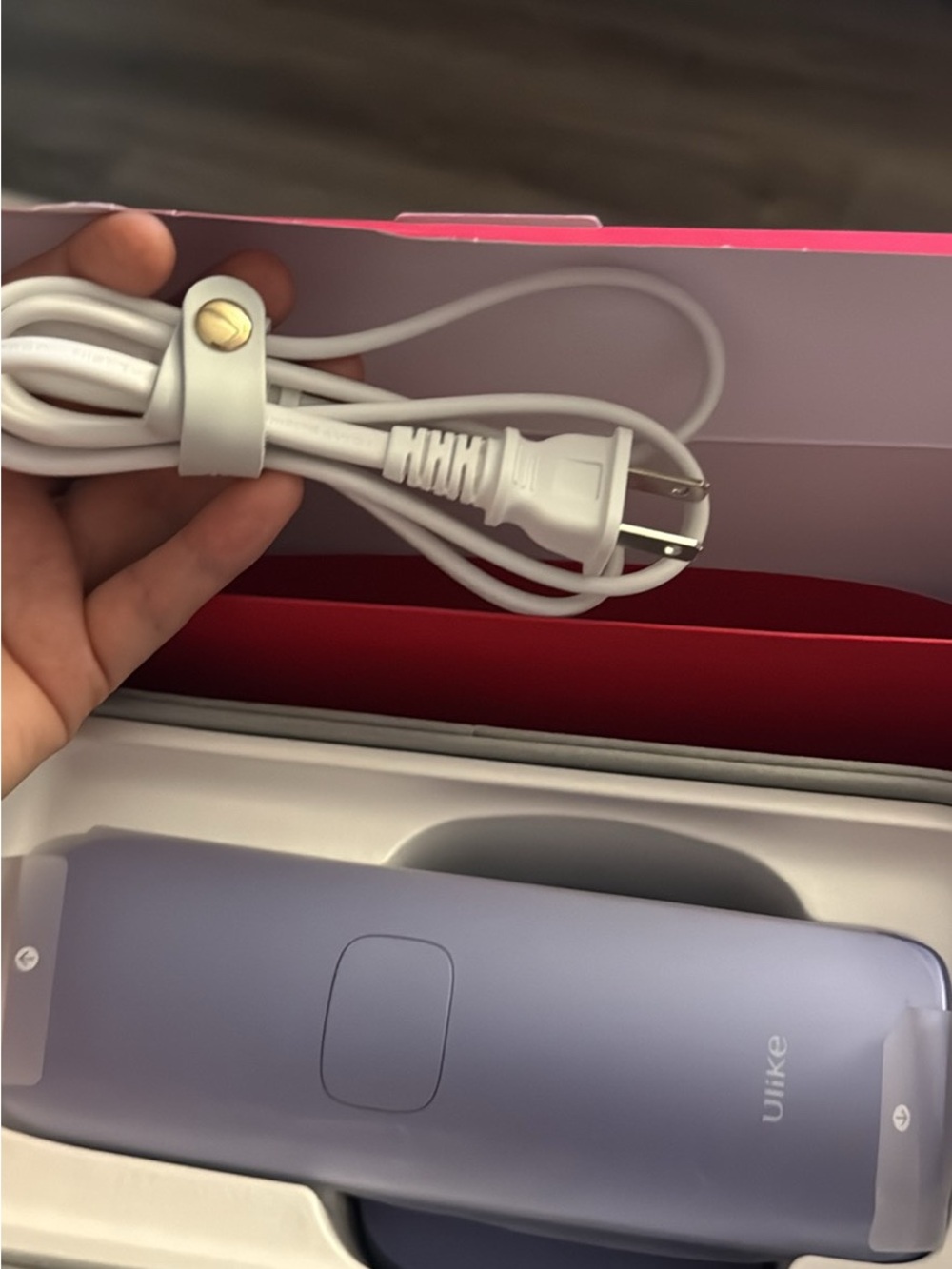 Ulike Purple Handheld Electronic Charger with White Power Cord